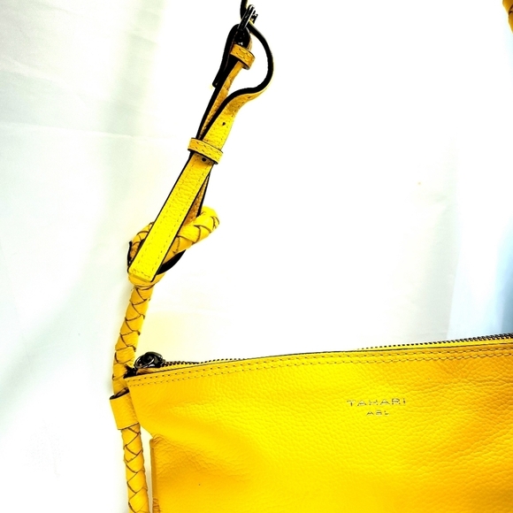 Tahari Yellow Leather Shoulder Bag - Picture 6 of 8